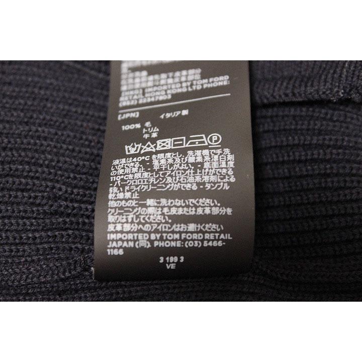 TOM FORD TOMFORD トムフォード ジップアップ ニット レザー ブルゾン 