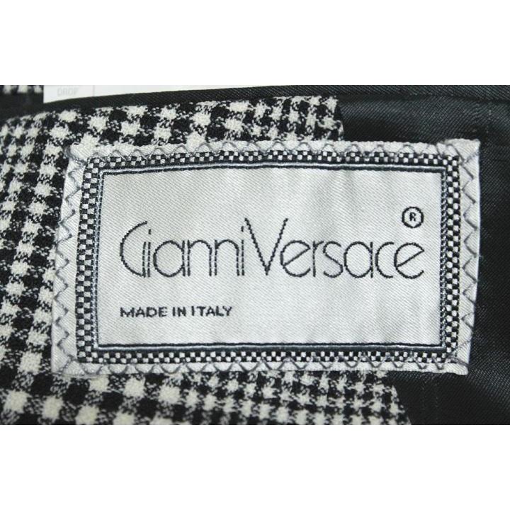 Gianni Versace ジャンニ ヴェルサーチ チェック柄 4ボタン ダブルスーツ サイズ46【中古】紳士 メンズ｜branheartshop｜05