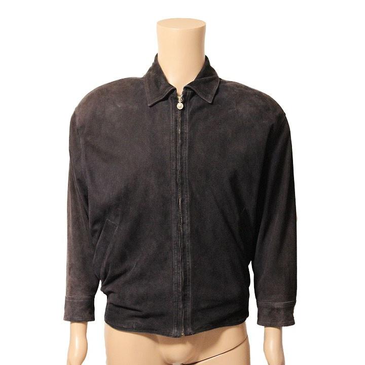 GIANNI VERSACE ジャンニ ヴェルサーチ RUFFO スエード ブラックレザー 