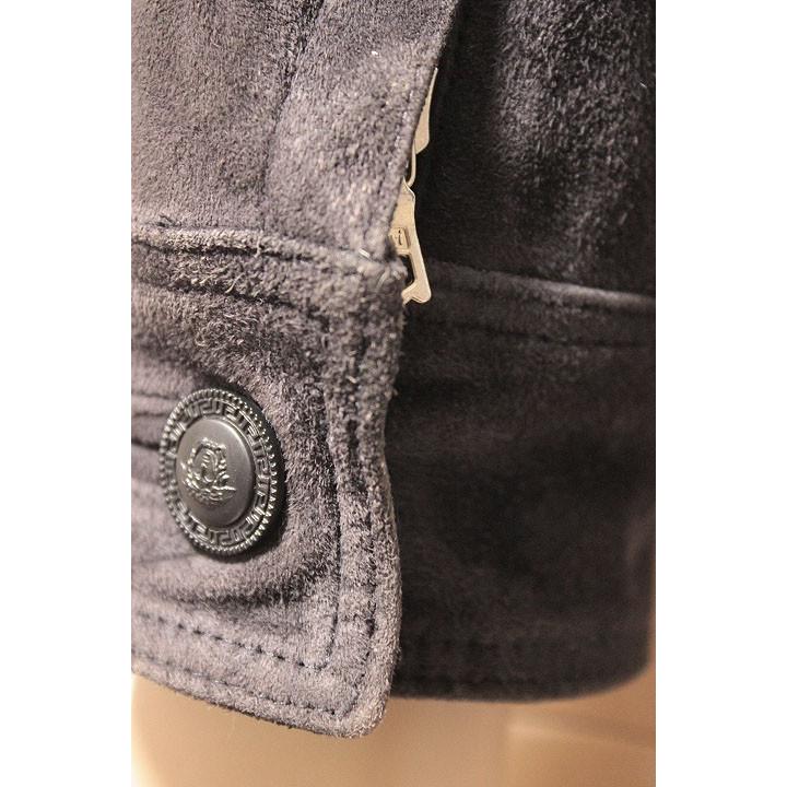 GIANNI VERSACE ジャンニ ヴェルサーチ RUFFO スエード ブラックレザー  