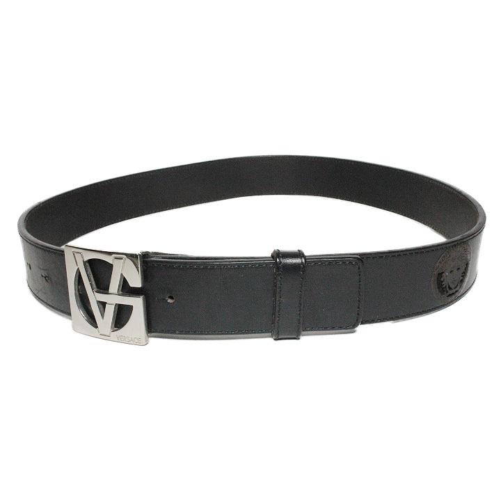 GIANNI VERSACE ジャンニ ヴェルサーチ メデューサ エンボス GVバックル レザー ベルト ブラック size 80 / 32 メンズ  当時物 ヴィンテージ :ver249:Bran Heart - 通販 - Yahoo!ショッピング