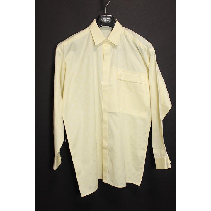 ジャンニヴェルサーチ メデューサボタン 長袖 ジップアップ シャツ黄色 50 ジャンニヴェルサーチ メデューサボタン 長袖 ジップアップ