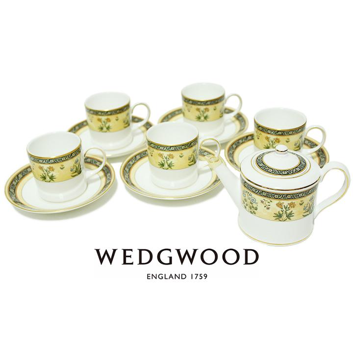 WEDGWOOD ウェッジウッド INDIA インディア フラワー柄 ティーセット 【値下げ品】 カップ&ソーサー 5セット WEDGWOOD 食器
