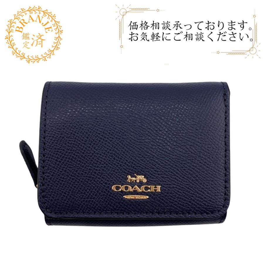 COACH（コーチ） 37968 ボタン 小銭入れあり レザー 三つ折り財布 