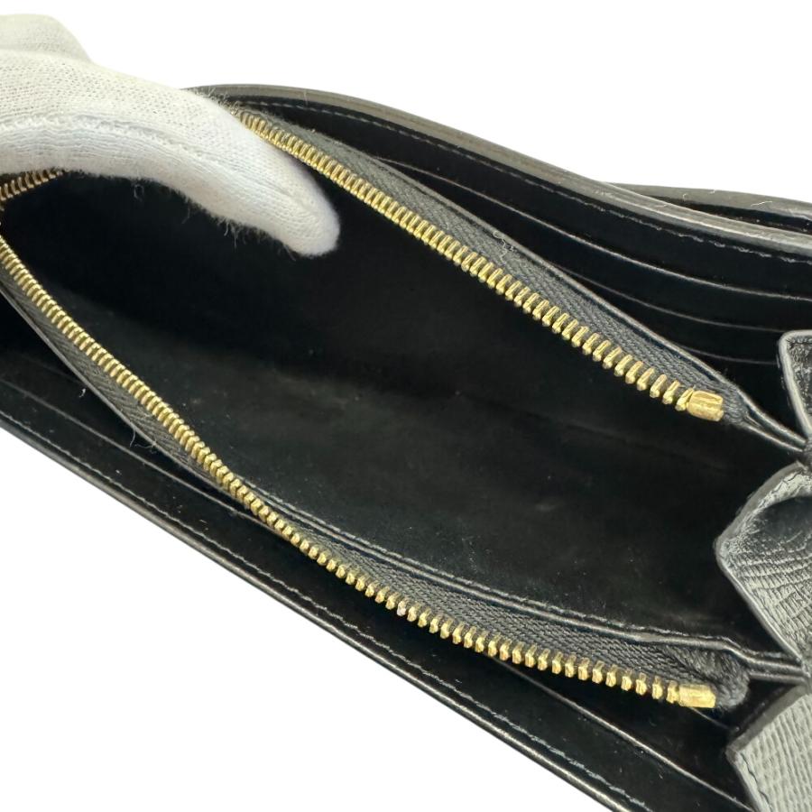 CELINE（セリーヌ） ラージフラップウォレット レザー 長財布 ブラック
