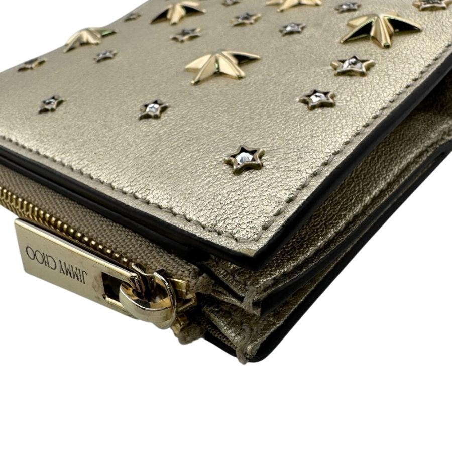 JIMMY CHOO ジミーチュウ スタースタッズ レザー 二つ折り財布