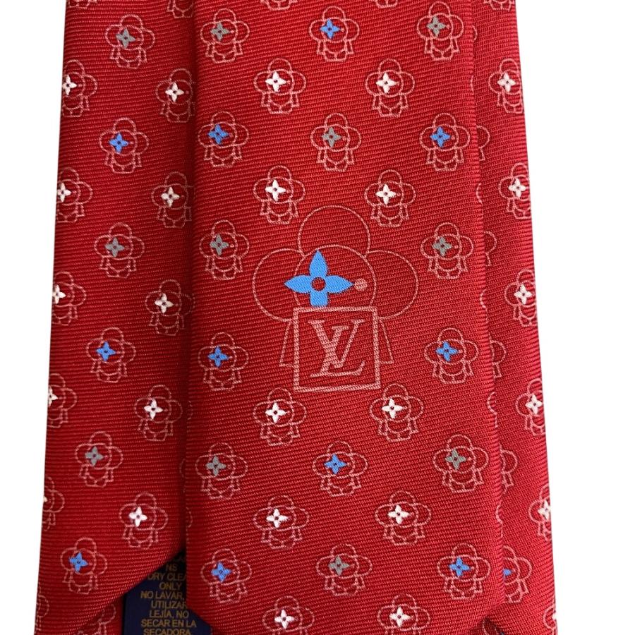 LOUIS VUITTON ルイヴィトン M77830 8cm クラヴァット ネクタイ レッド 