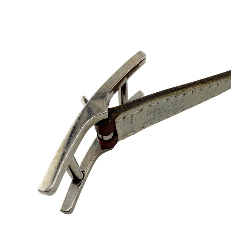 エルメス リバーシブルベルト 13mm エトゥープ/白 ホワイト（白）系