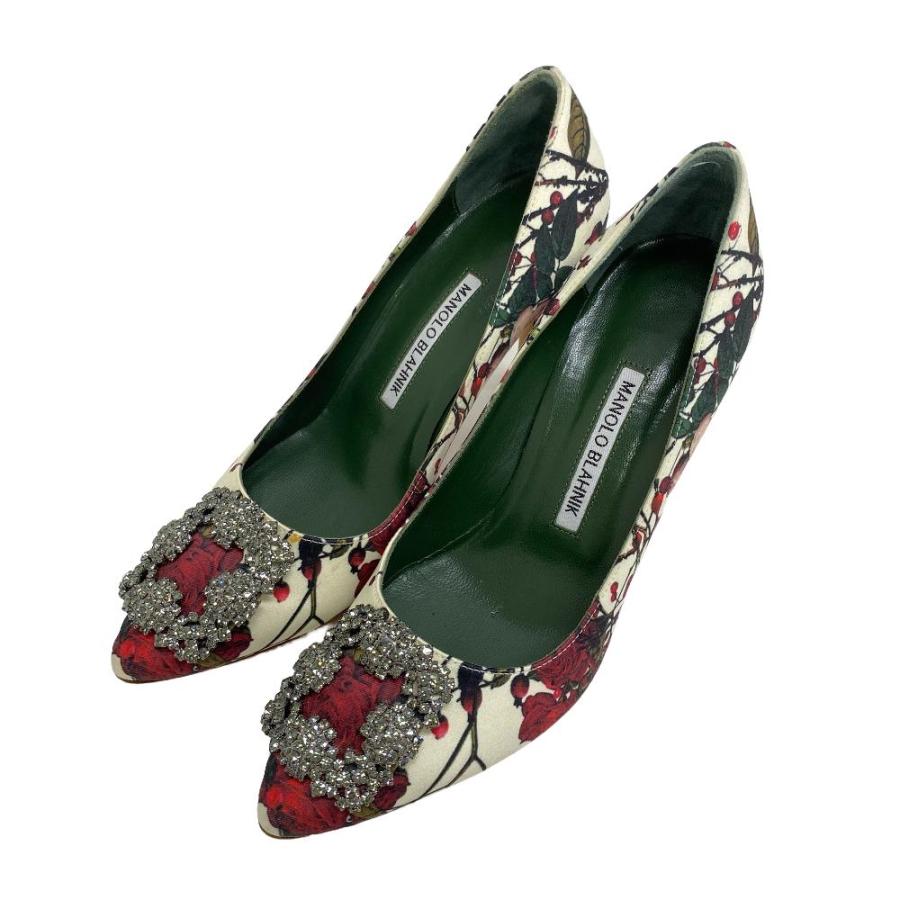MANOLO BLAHNIK/マノロブラニク ハンギシ 花柄 ビジュー ライン 