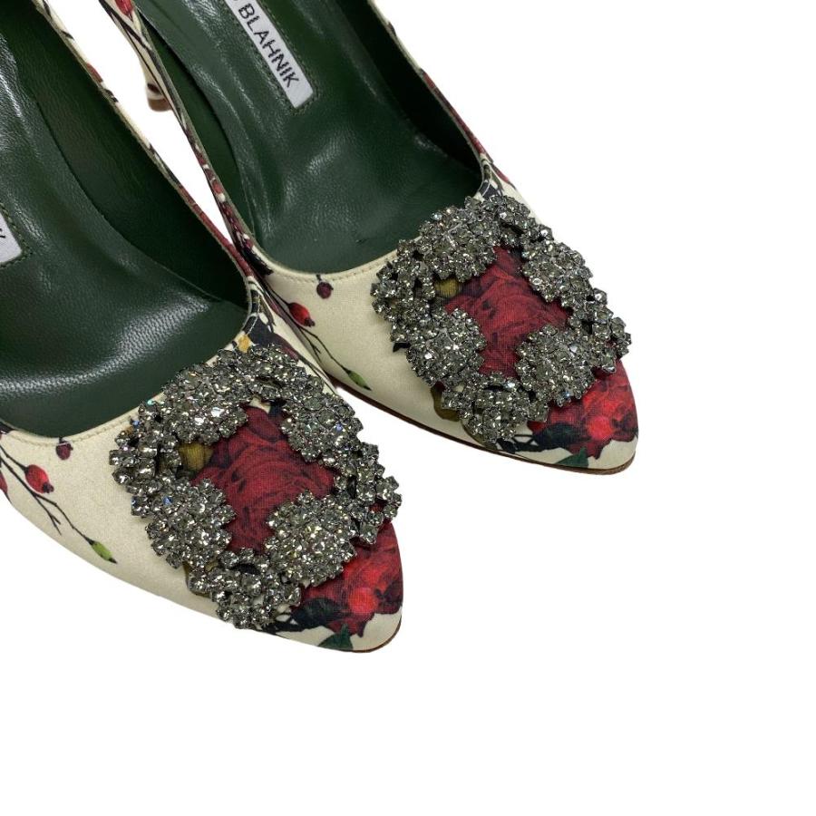 MANOLO BLAHNIK/マノロブラニク ハンギシ 花柄 ビジュー ライン 