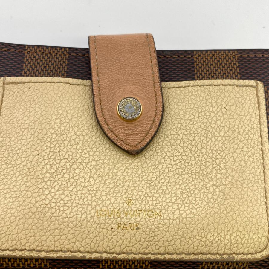 LOUIS VUITTON/ルイヴィトン ビトン N60380 ポルトフォイユ ジュリエット ダミエ レザー 二つ折り財布 ブラウン レディース ブランド｜branje-stores｜03