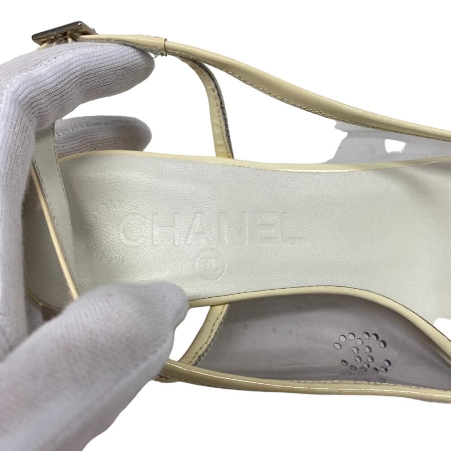 CHANEL/シャネル 07P ストラップパンプス ココマーク ビニール 
