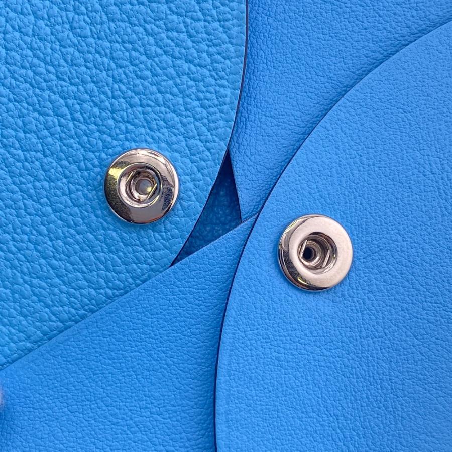 HERMES（エルメス） カルヴィ デュオ ホース柄 イヤリング ブルー 