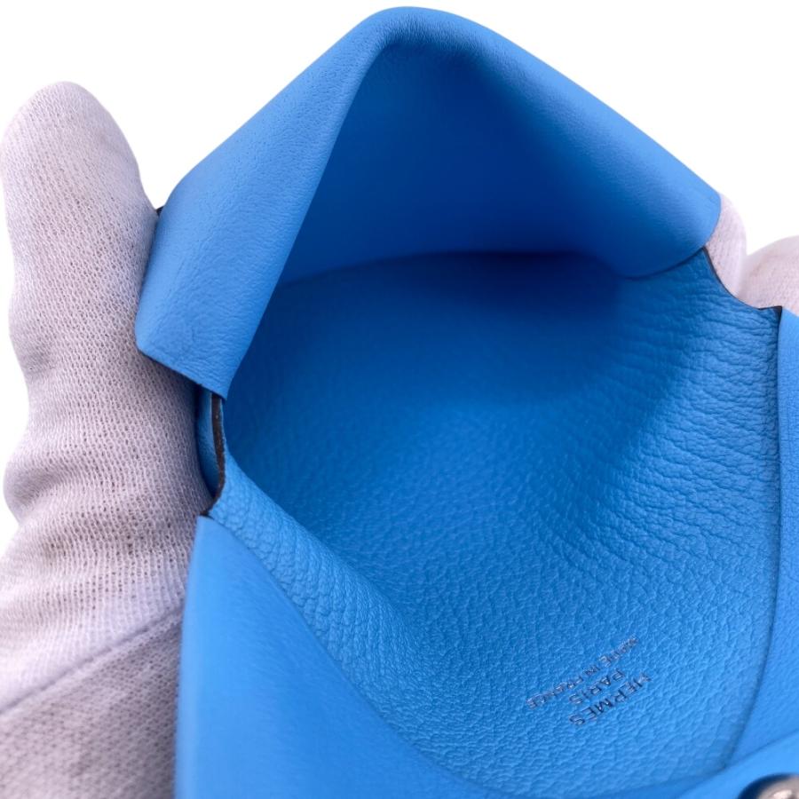 HERMES（エルメス） カルヴィ デュオ ホース柄 イヤリング ブルー 