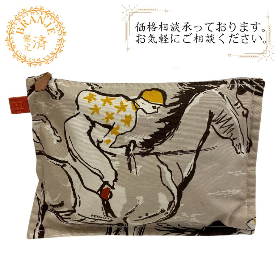 Y*i様 エルメス クッション2個 ポーチつき 馬と騎手デザイン 箱なし