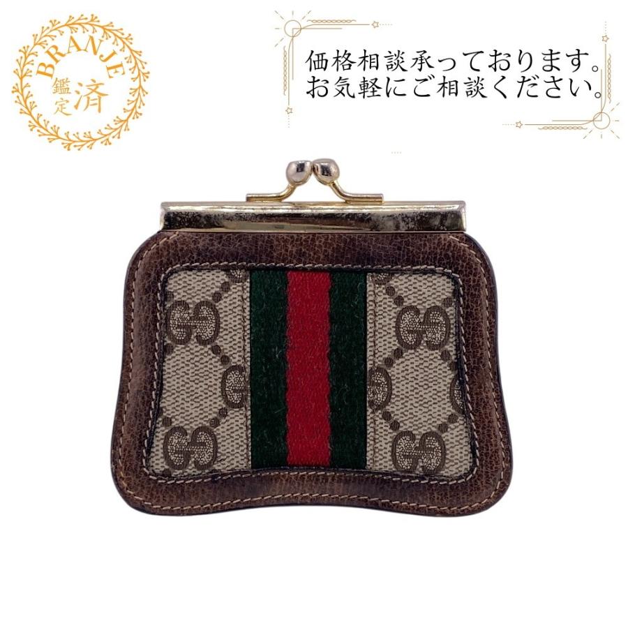 GUCCI（グッチ） がま口コインケース シェリーライン GG コインケース ブラウン ユニセックス : BRANJEヤフーSHOP - 通販 -  Yahoo!ショッピング