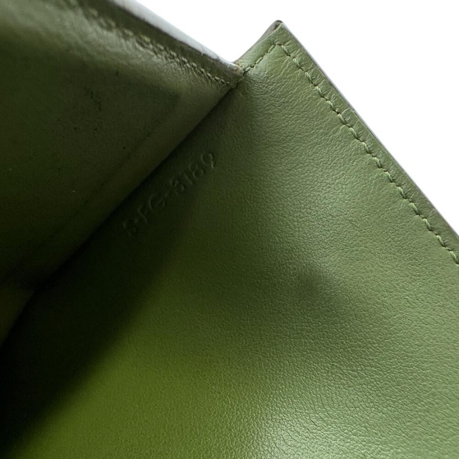 セリーヌ　三つ折り財布　スモールトリフォールドウォレット　グリーン　レザー CELINE セリーヌ ダークグリーン レザー スモールトリフォード