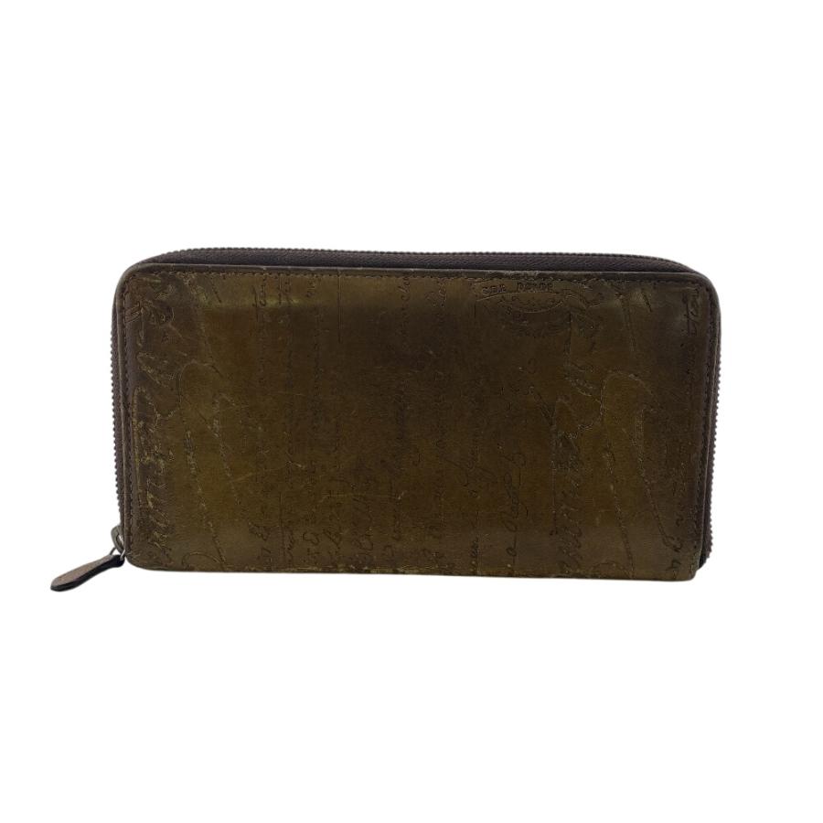 ベルルッティ　カリグラフィ　レザー　ラウンドファスナー　長財布　ブラウン系 Berluti ベルルッティ カリグラフィ ラウンドファスナー 長財布