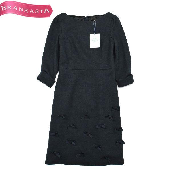 期間限定セール Tocca トッカ ひざ丈ワンピース リボン装飾 0 S相当 ウール チャコールグレー 美デザイン 特大sale Offクーポン有 22oc05 正規輸入元 Superavila Com