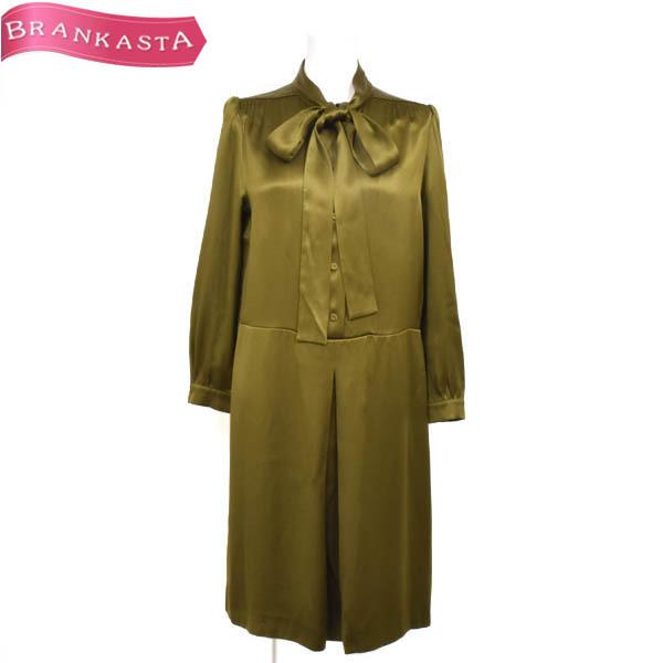 特別価格 Prada プラダ ミモレ丈ワンピース ボウタイカラー ボックスプリーツ 42s オリーブグリーン 特別セール 4 11まで 22nn95 スプリングフェア Skylanceronline Com