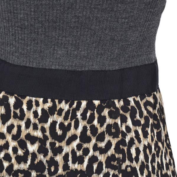 21新作モデル ポールカ ニット切り替えワンピース レオパード柄 半袖 36 グレー ベージュ Paule Ka 特別セール 4 11まで 23ox13 21年春夏再入荷 Demo Thememiles Com