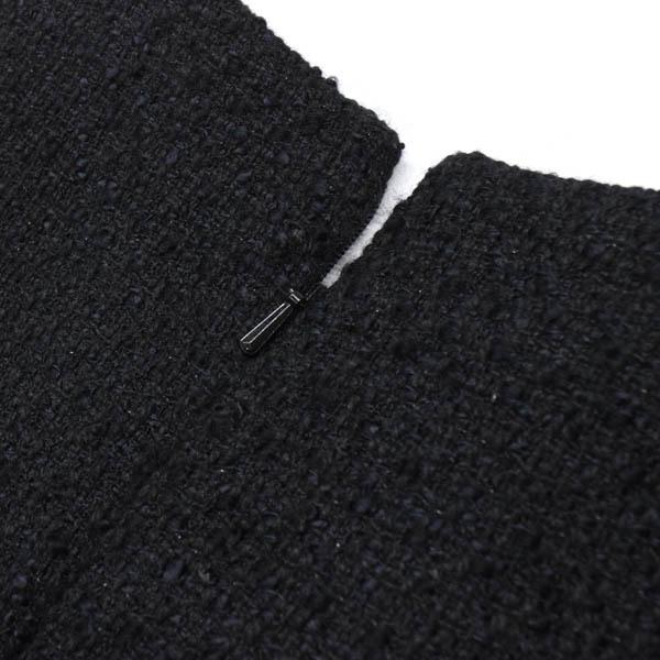 送料無料 ヨーコチャン フレアワンピース ひざ丈 ツイード キャップスリーブ 36 S相当 黒 Yoko Chan 特別セール 4 11まで 23pf21 宅送 Www Thedailyspud Com