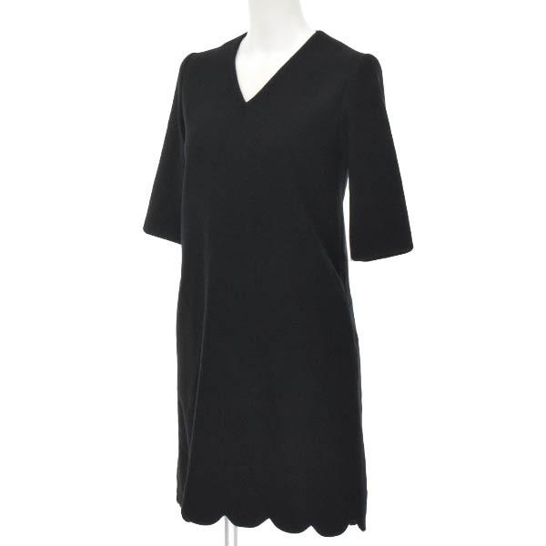 ヨーコチャン 七分袖ワンピース ひざ丈 36 S Vネック スカラップヘム ウール きれいめ レディース 黒 Yoko Chan 美品 超p祭 クーポンで更に Off 23se 中古ブランドショップブランカスタ 通販 Yahoo ショッピング