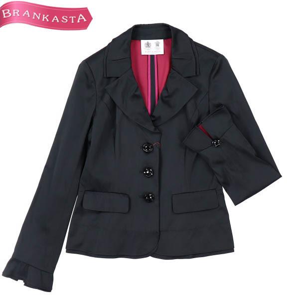 セール正規店 オースチンリード テーラードジャケット 38 M シングル 3つ釦 袖口フリル レディース 黒 Austin Reed 美品 特大sale Offクーポン有 31la46 掃売り切りセール Www Superavila Com