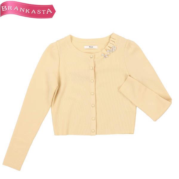 ブランドのギフト トップス 長袖ニットカーディガン ルネ 羽織り秋冬黄色きれいめセールお得30代40代 34 Offクーポン有 23sg56 24h限定 Rene クリームイエロー レディース ウール100 ビジュー パール装飾 S カーディガン ボレロ Metaleader Ee