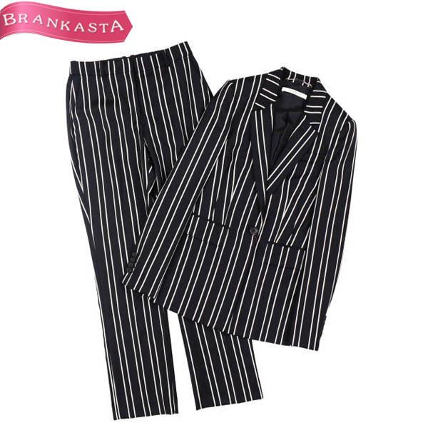 ジバンシー スーツ テーラードジャケット フルレングスパンツ パンツスーツ ストライプ柄 Givenchy 34 36 Xs S レディース レディース 超p祭 クーポンで更に Off 23sh96 中古ブランドショップブランカスタ 黒 白 Givenchy 割引販売の