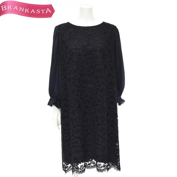 正規販売品 組曲 ワンピース ミモレ ミディ丈 7 3l フォーマルドレス 花柄レース サテン レディース ネイビー 定価3 4万 美品 特大sale Offクーポン有 31lb04 激安 買取 価格 Www Superavila Com