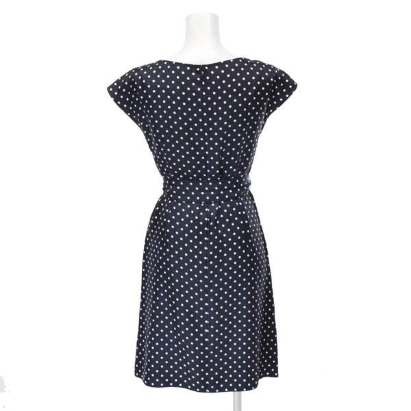 アナイ ワンピース ひざ丈 ドット柄 38 M相当 水玉 リボンベルト