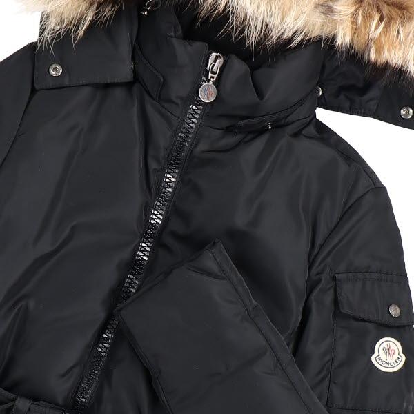 モンクレール MARMELADE マルメラド ダウンコート 00 XS相当 2way フード付 ラクーンファー 長袖 ロング 黒 MONCLER  51CJ70