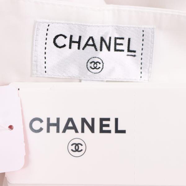 シャネル ハーフパンツ 38 M相当 カメリアボタン ひざ下丈 六分丈 コットン レディース 白 CHANEL 美品 定価7.4万 ＼LYP会員限定 GWセール／51GG13｜brankasta-ec｜09