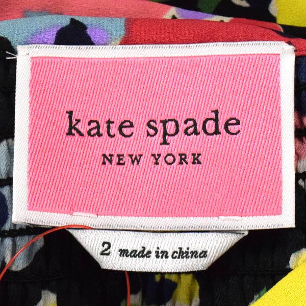 ケイトスペード ワンピース ロング 2 S相当 花柄 ノースリーブ フィッシュテール 黒 ピンク 黄色 水色 他 kate spade 美品 ＼LYP会員限定セール／61DJ90｜brankasta-ec｜07