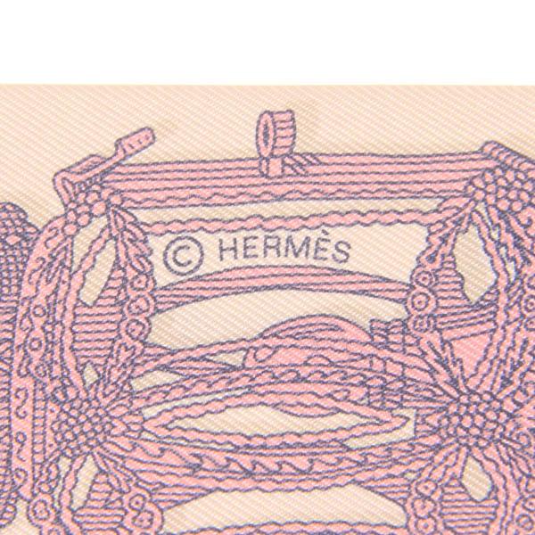 エルメス ツイリー メルヴェイユーズ ランタン リボンスカーフ 063081S 06 シルク  ベージュ ピンク他 HERMES 美品 ＼LYP会員限定セール／62BC92｜brankasta-ec｜06