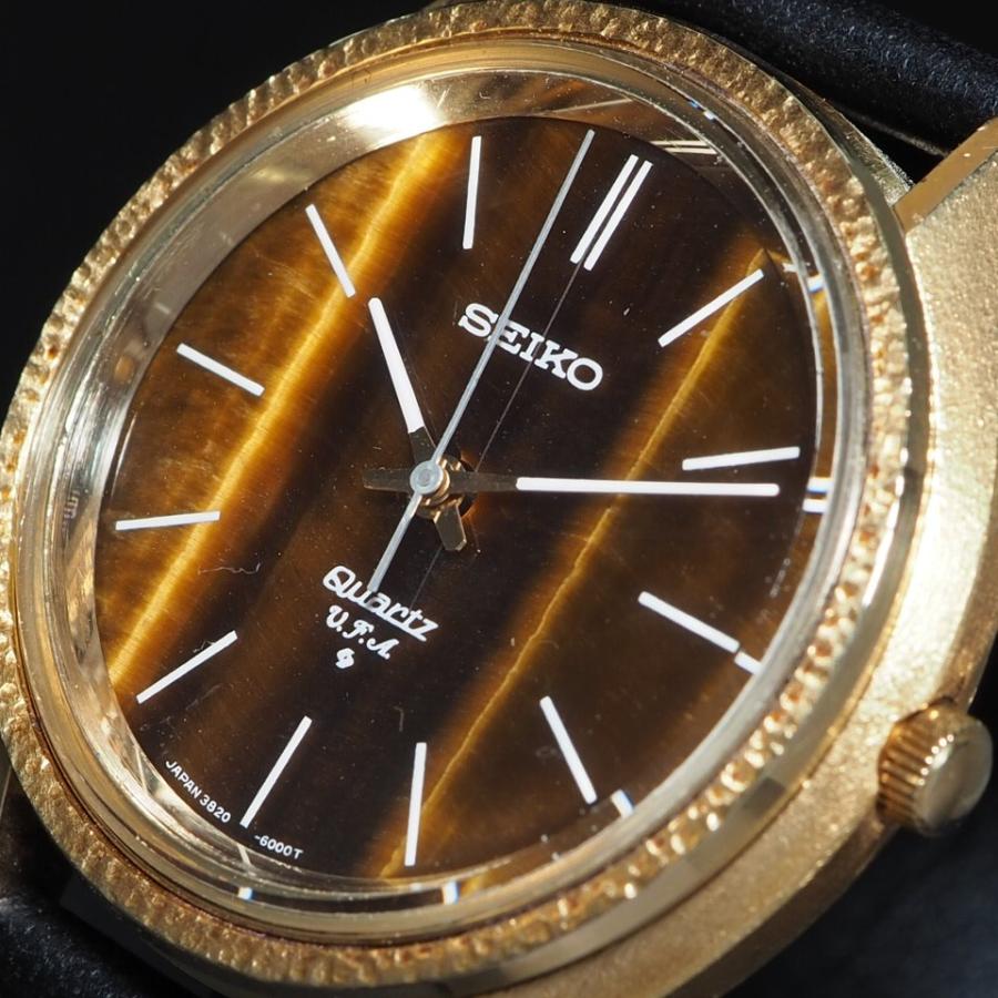 SEIKO セイコー VFA 3820-6000 本体約65.3g QZ 社外ベルト メンズ