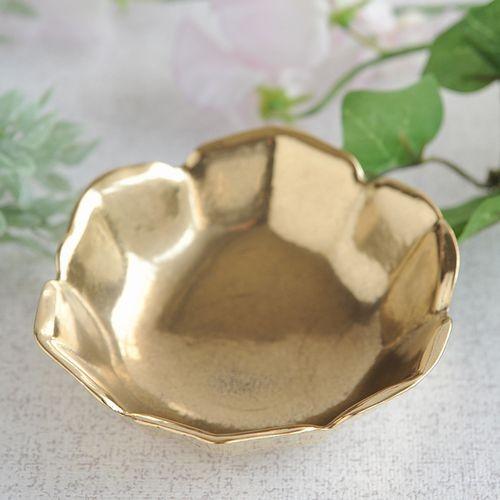 花型トレー 灰皿 　真鍮製品 クリスマス 金色 ブラス イタリア製アンティーク調雑貨｜brass-alivio