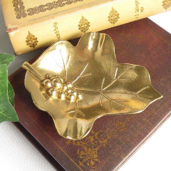 グレープトレー 灰皿 【SALE／80%OFF】 真鍮製品 クリスマス 金色 イタリア製アンティーク調雑貨 ブラス セットアップ