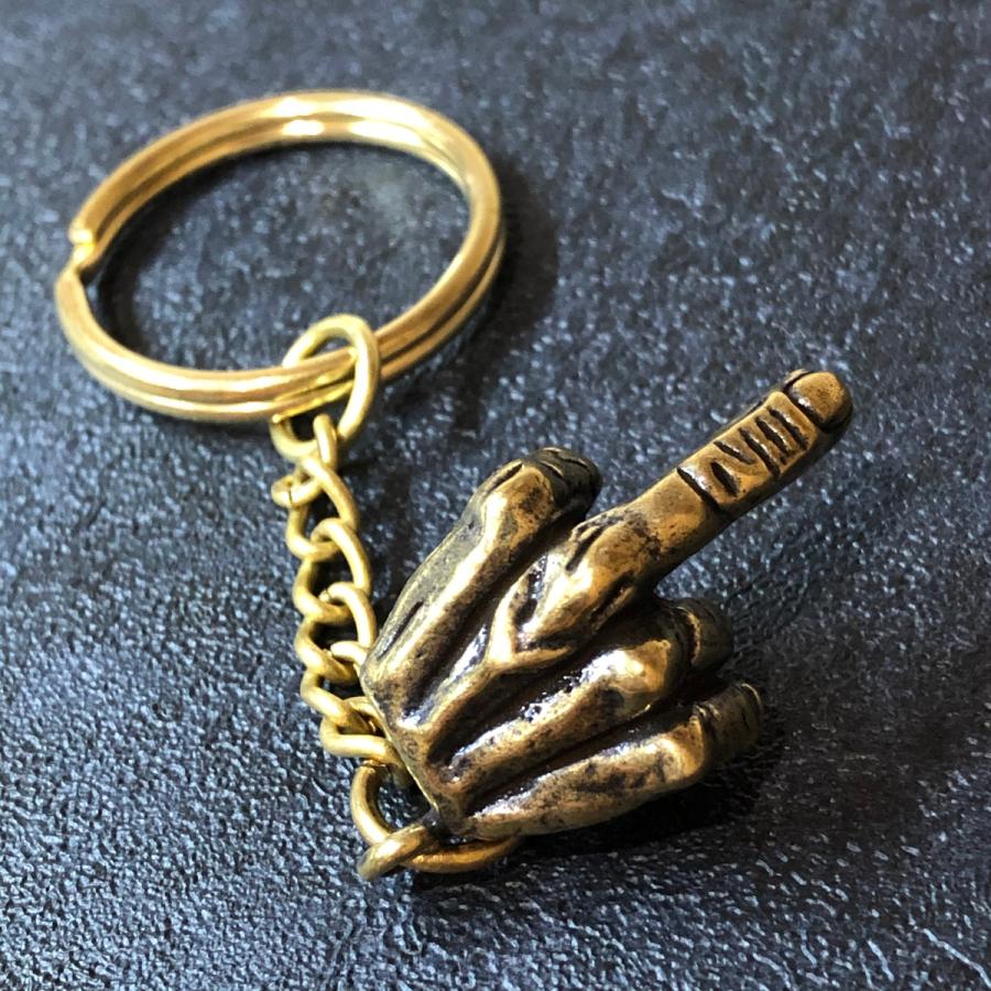 真鍮 キーホルダー キーリング 中指 無骨 反骨 アクセサリー 二 真鍮 キーホルダー キーリング 中指 無骨 反骨 アクセサリー 二