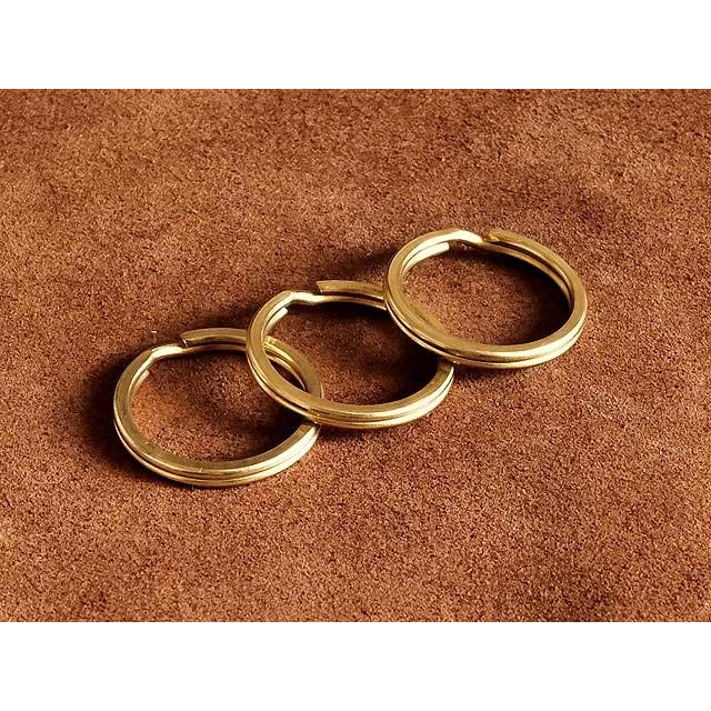 オール真鍮製 カラビナキーホルダー 穴あき（馬蹄シャックル