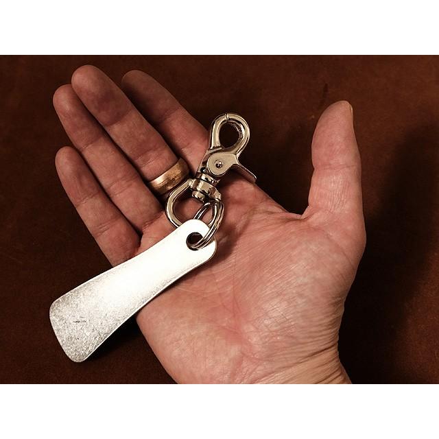 【銀製】SILVER 靴べら キーホルダー 約28.2g 銀器 しおり・木箱付き レバーナスカン付き アルミ製 シューホーン キーホルダー（シルバー