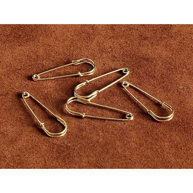 真鍮 安全ピン セーフティーピン（小）5個セット： ブラス 雑貨 手芸