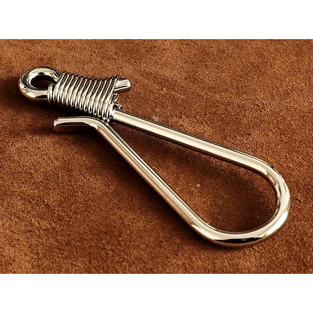 真鍮 ねじりツリバリ キーホルダー シャックル仕様（大）シルバー