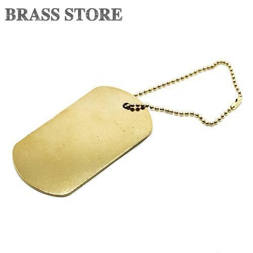 ボールチェーン付き 真鍮プレート（ドッグタグ） キーホルダー