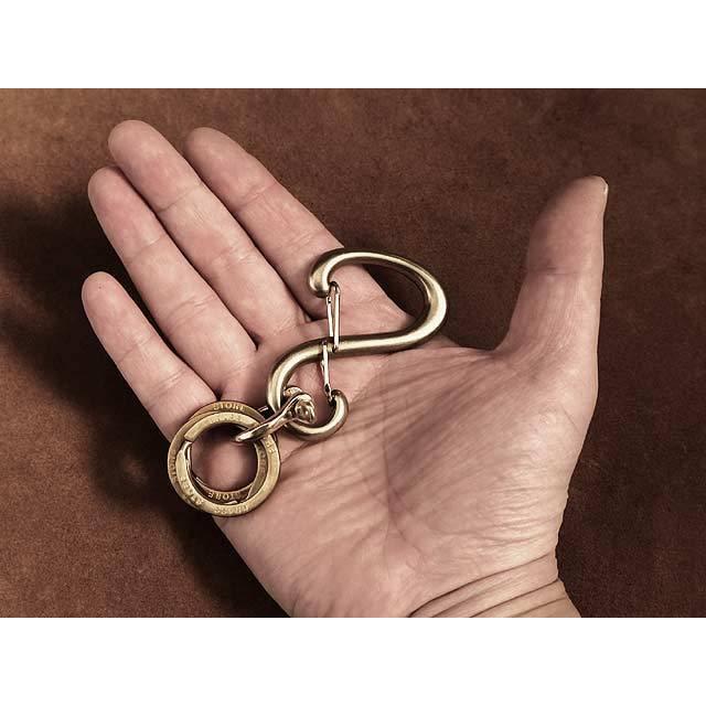 真鍮キーホルダー（S字カラビナ） ブラス ダブルリング 二重カン