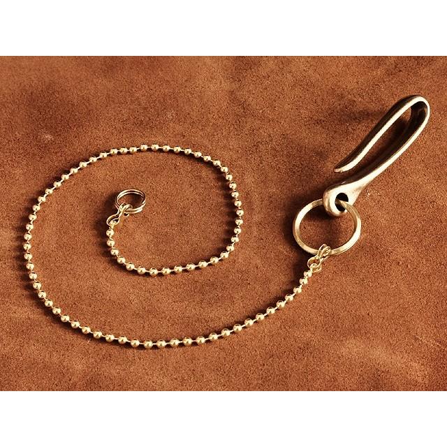ロング 45cm 真鍮 ボールウォレットチェーン（ツリバリフック