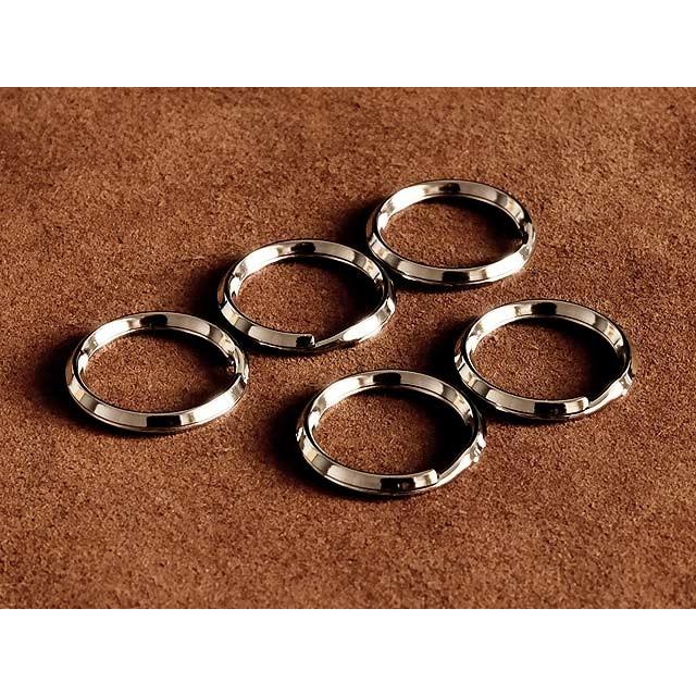 5個セット 鉄製 三角押し二重リング（直径20mm）シルバー ダブルリング