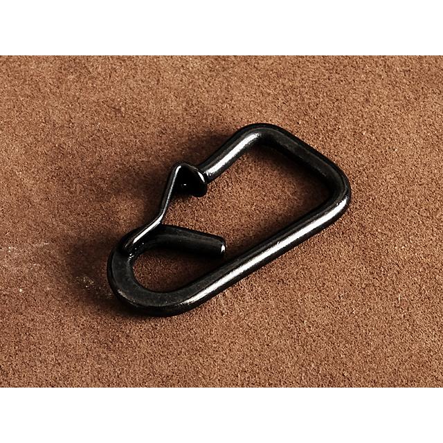 真鍮 カラビナキーホルダー ブラック（シャックル仕様）キーフック