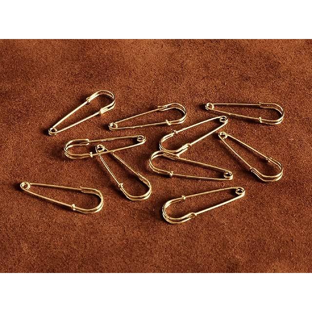 真鍮 安全ピン セーフティーピン（小）10個セット： ブラス 雑貨 手芸
